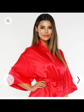 Silky Red Satin Robe - Luxurious Women's Sleepwear